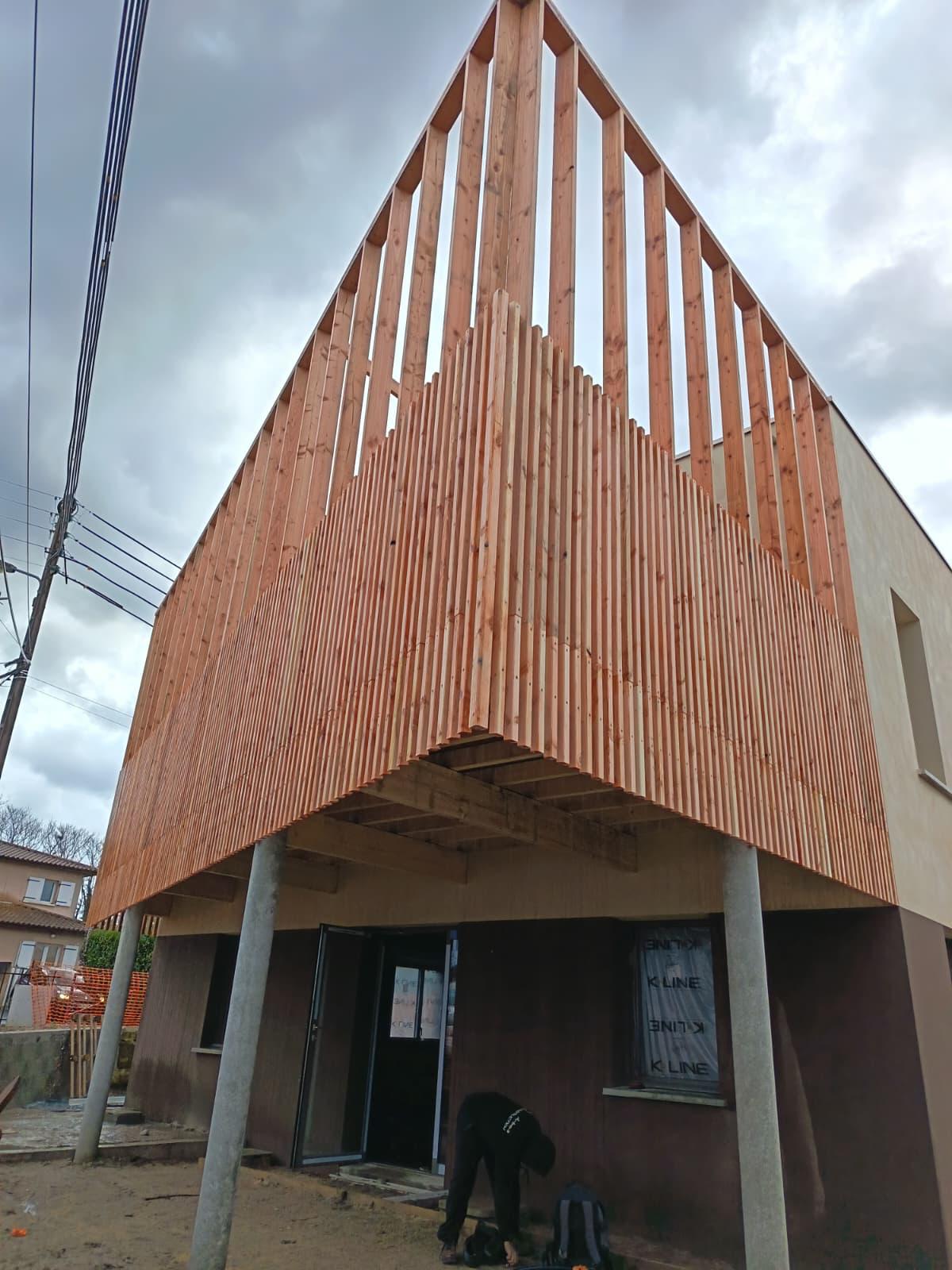 Surélévation en ossature bois d'une maison existante