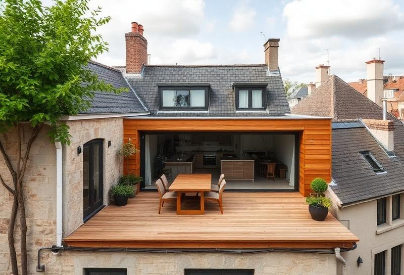 Surélévation en ossature bois d'une maison girondine